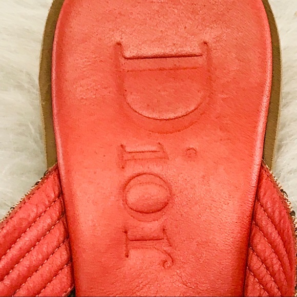 DIOR Orange Diorissimo Beach Tong Slippers - Picture 6 of 8